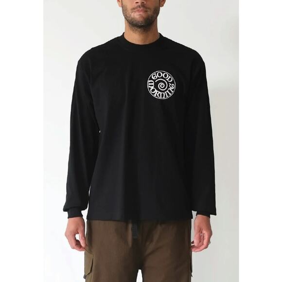 Good Morning - Spiral Logo LS Tee /Black/M / NWT - Picture 1 of 6